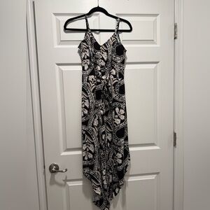 MSK Black, White and Tan Flowy Romper - Size Small, Worn Once.